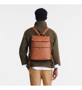 Longchamp Le Foulonné Backpack Caramel - Leather