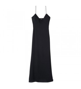 Longchamp Long dress Black - Fluid crepe