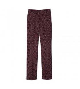 Longchamp Trousers Eggplant - Printed gabardine