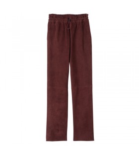 Longchamp Leather straight pants Burgundy - Leather