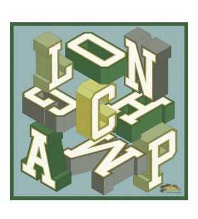 Longchamp University Silk scarf 70 Vervain - Silk