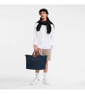 Longchamp Le Pliage Original L saco de Viagem da Marinha - lona Reciclada