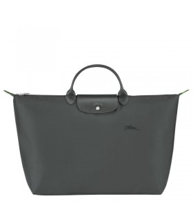Longchamp Le Pliage Verde L saco de Viagem Grafite - lona Reciclada