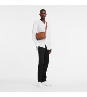 Longchamp Le Foulonné S saco da Câmera de Caramelo em Couro