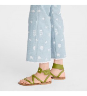 Longchamp x K. Jacques SandÃ¡lias Kiwi Verde - Couro