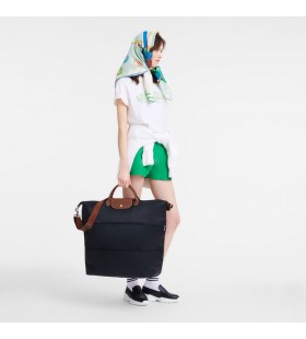 Longchamp Le Pliage Original saco de Viagem expansÃ­vel Preto - Reciclado lona