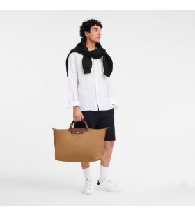Longchamp Le Pliage Original L saco de Viagem Fulvo de lona Reciclada