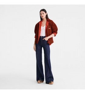 Longchamp Párnázott blouson Gesztenye/Paradicsom - Műszaki taft