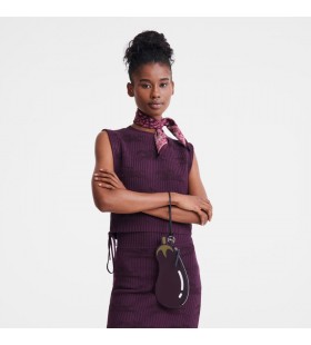 Longchamp Longcharm Eggplant clutch Eggplant - Leathar