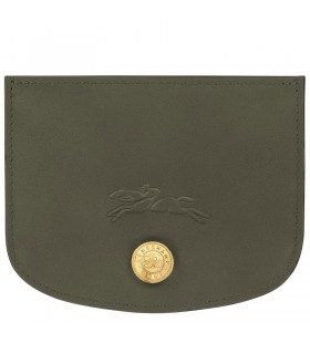 Longchamp Ã‰pure CÃ¡rta sealbhÃ³ir Khaki - Leathar