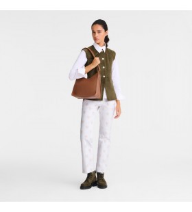 Longchamp Le Foulonné M Hobo mála Carmel - Leathar