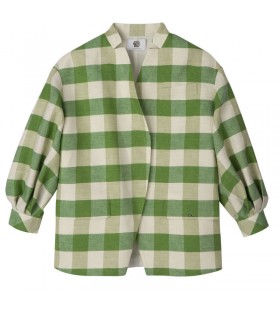 Longchamp Kimono giacca Verde - Vichy jacquard