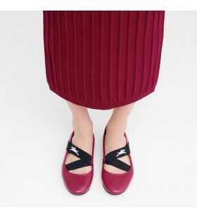 Longchamp Energia Ballerine Barbabietola - Pelle