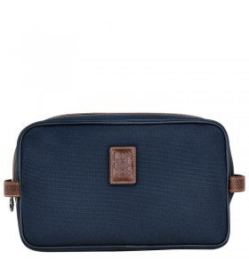 Longchamp Boxford Toeletta caso Blu - tela Riciclata