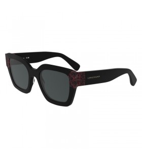 Longchamp Solbriller Svart/Havana Red - Acetat