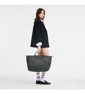 Longchamp Le Pliage GrÃ¸nn L reiseveske Grafitt - Resirkulert lerret