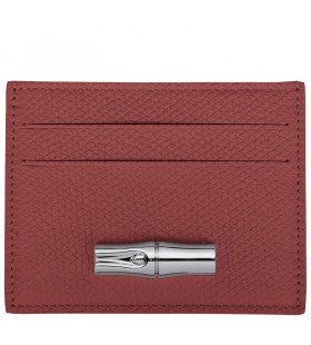 Longchamp Le Roseau kortholderen Kastanje - Skinn