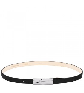 Damski pasek Longchamp Le Roseau z czarnej skóry