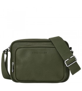 Torba do aparatu Longchamp Le FoulonnÃ© S kolor Khaki - SkÃ³ra