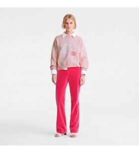 Longchamp Pantaloni Roz Catifea