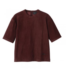 Longchamp Scurt din piele de top - Visiniu din Piele