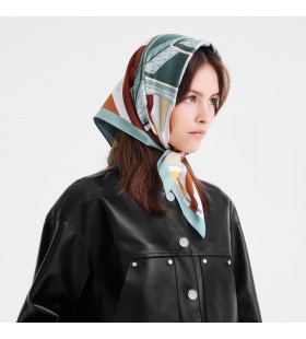 Svileni šal Longchamp Equestrian Tower 70 s Вербеной - Svila