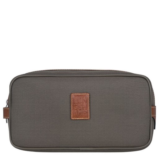Longchamp Boxford Toiletry fall Brun - Återvunnen canvas