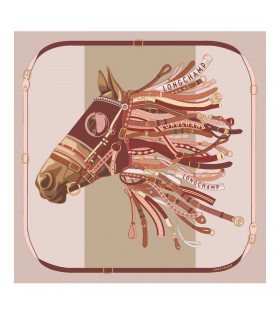 Longchamp TÃªte de cheval Silk scarf 90 Ballerina - Silk