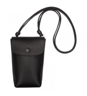 Longchamp Le Pliage Xtra Telefonen fallet med lÃ¤der spets Svart - LÃ¤der
