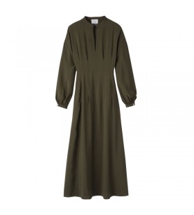Longchamp Uzun elbise Haki-AkÄ±ÅŸkan krep