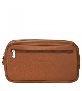 Longchamp Le Foulonné Tuvalet çantası Karamel-Deri