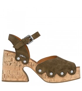 Longchamp La Cigale Sandalet Zeytin Derisi