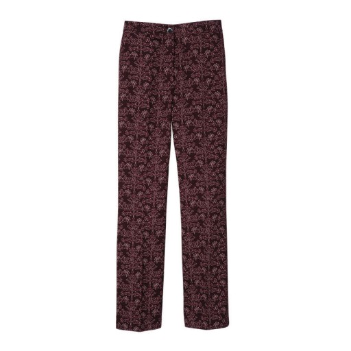 Longchamp Pantalones de Berenjena - Impreso de gabardina