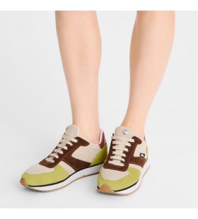 Longchamp Le Pliage Verde Zapatillas De Deporte De Corteza De Cuero