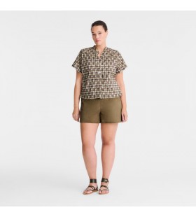 Longchamp Blusa de Alcachofa - Vichy impresiÃ³n velo