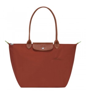 Longchamp Le Pliage Verde L bolso de mano de la Castaña - Reciclado de lona