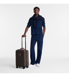 Longchamp Boxford S حمل البني المعاد تدويرها قماش