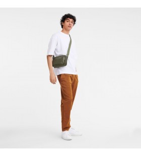 Longchamp Le Foulonné S حقيبة الكاميرا الكاكي - جلدية