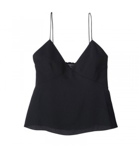 Longchamp TenkÃ½ popruh top Black - Tekutiny krep