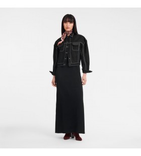 Longchamp Topstitching krÃ¡tkÃ¡ bunda ÄŒernÃ¡ - Kaftan