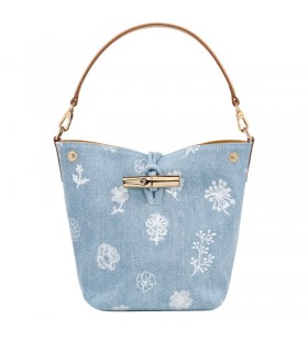 Longchamp Le Roseau XS Bucket bag Sky Blue - PlÃ¡tno