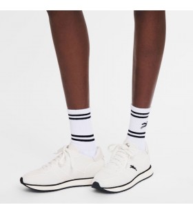 Longchamp Le Pliage Samling Sneakers Ecru - Læder