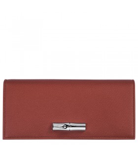 Longchamp Le Roseau Flap wallet-Chestnut - LÃ¦der