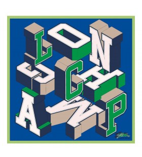 Longchamp Universiteit Zijden sjaal 70 Elektrische Blue - Zijde