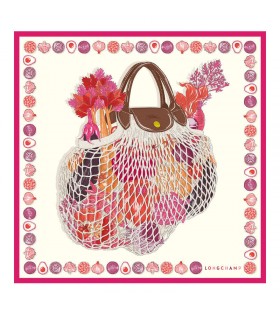 Longchamp De Gastronomische Mesh bag sjaal van de Zijde 70 Roze - Zijde