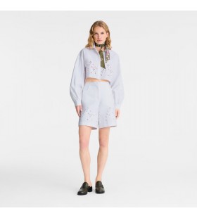 Longchamp Shirt Wit - Poplin geborduurd