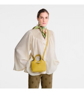 Longchamp Le Roseau XS Handtas Gember - Leer