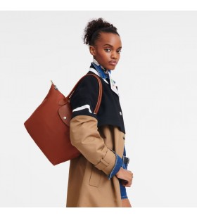 Longchamp Le Pliage Green M sac Fourre-tout Marron RecyclÃ© toile