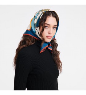 Longchamp Université foulard de Soie 70 Paon - Soie