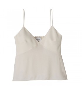Longchamp Mince sangle top Ã‰cru - Fluide en crÃªpe